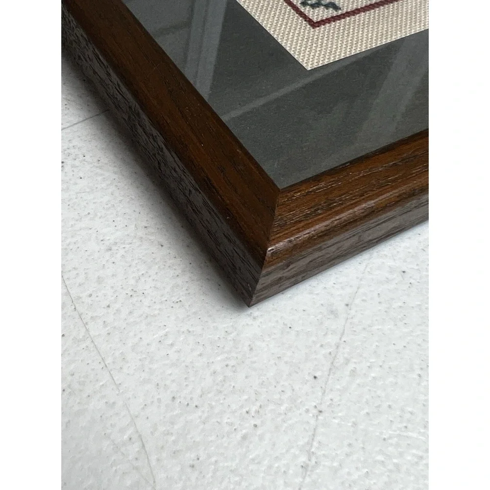 Framed Cross Stitch Welcome Alphabet Sampler 9.25
